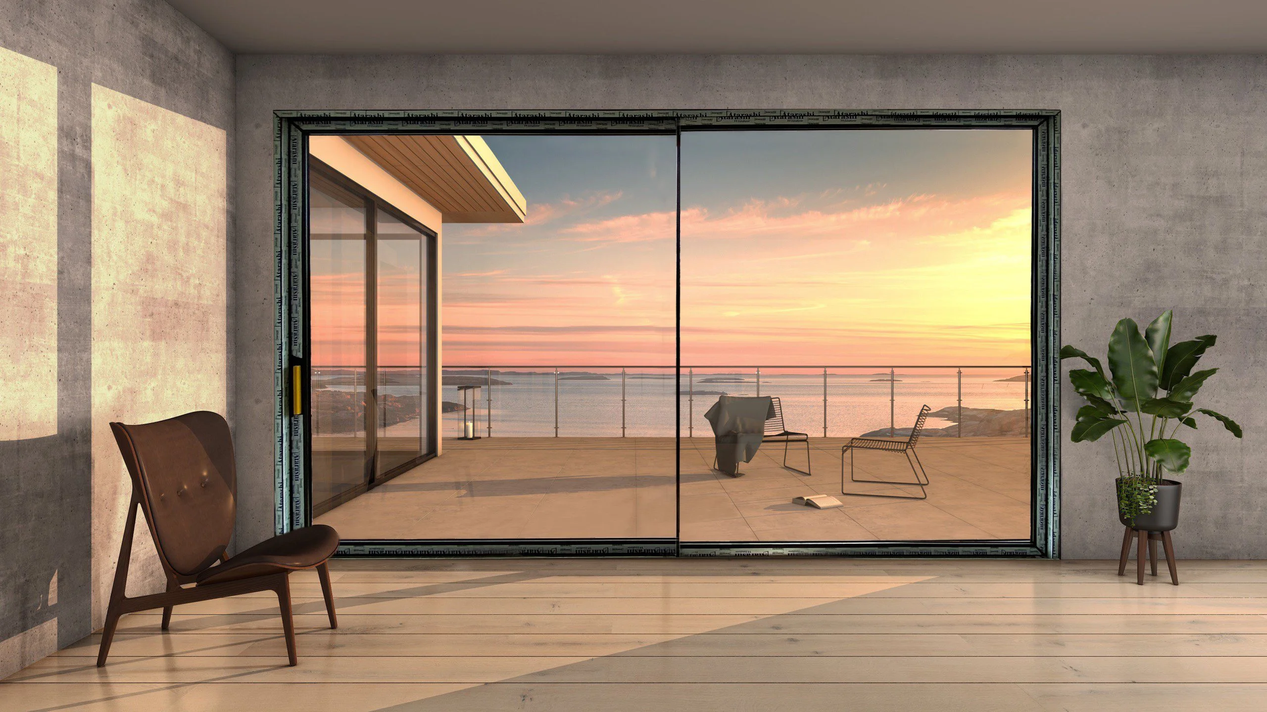 Mẫu cửa kính cường lực đẹp dùng trong nội thất - ATARASHI