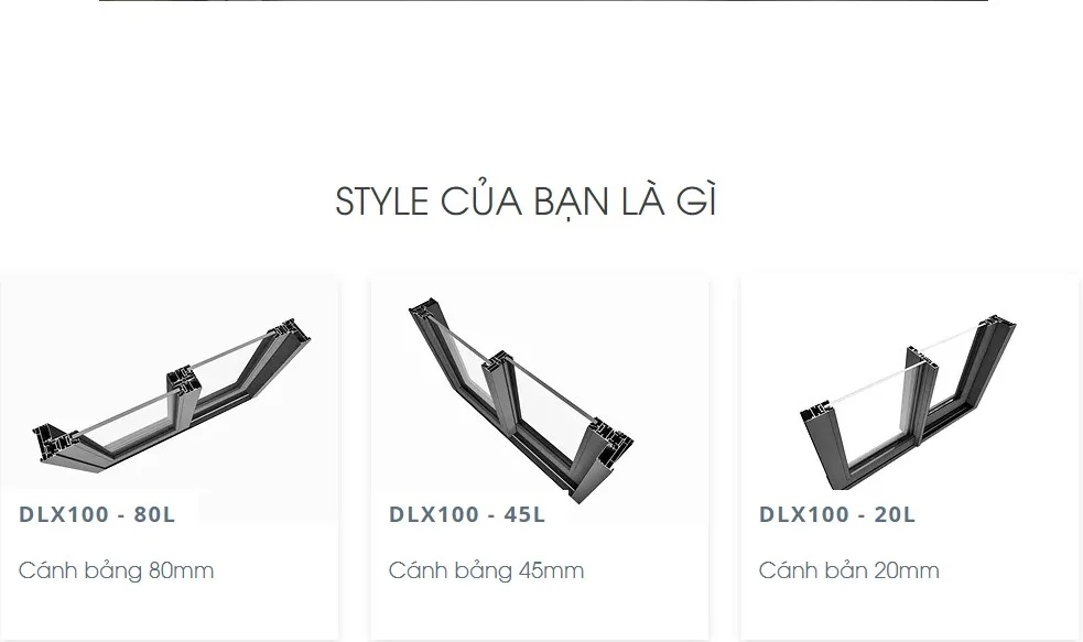 Thiết kế khung nhôm cửa lùa slim kính sọc linh hoạt, đa dạng với độ mỏng dày khác nhau