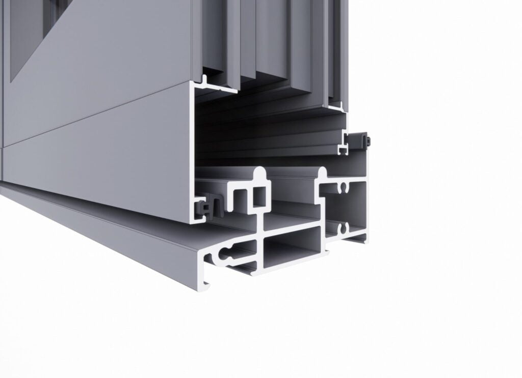 Thiết kế khe thoát nước thông minh của hệ cửa lùa slim DLX100 – 45