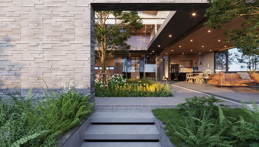 Cửa lùa 5 ray độc lập với không gian mở panorama mang phong cách hiện đại và sang trọng Cửa lùa 5 ray độc lập với không gian mở panorama mang phong cách hiện đại và sang trọng